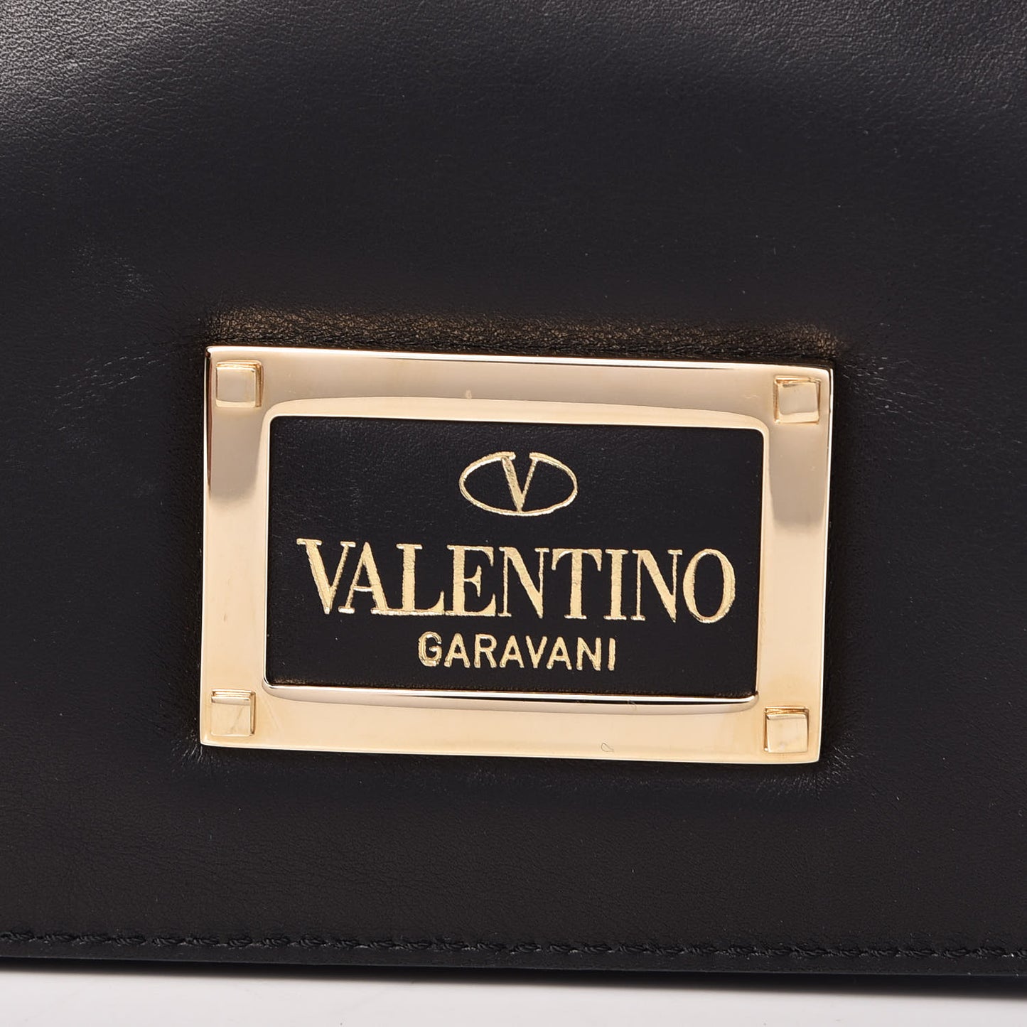 Vitello Rockstud Shoulder Satchel Black