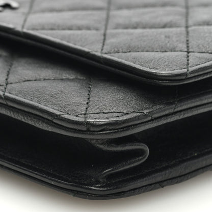 Chanel Crumpled Calfskin Quilted Wallet On Chain WOC So Black 10 of 12