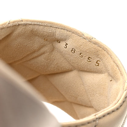 Chanel Lambskin Quilted CC Slip On Platform Sandals 39 Beige 7 of 9
