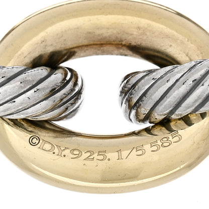 David Yurman Sterling Silver 14K Yellow Gold 17mm Large Oval Link Bracelet 3 of 3