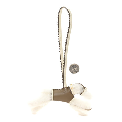 Hermes Milo Lambskin Epsom Shearling Budy Apic Charm Ecru Etoupe Craie 2 of 4