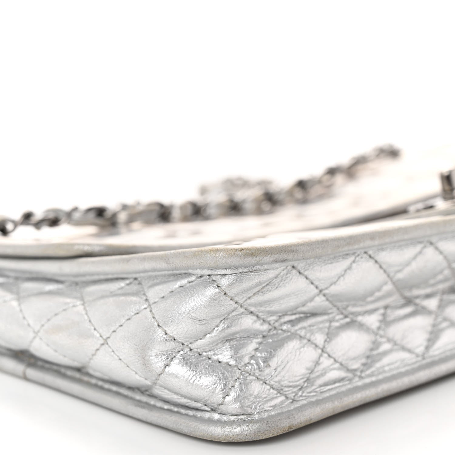 Chanel Vinyl Large Ice Cube Flap Silver 9 of 10
