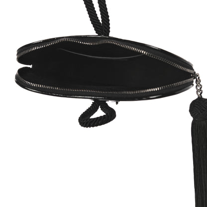 Saint Laurent Patent Crocodile Embossed Sac Coeur Heart Shaped Clutch Black 6 of 8