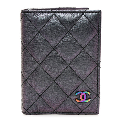 Chanel Iridescent Goatskin Quilted Card Holder Purple 1 of 8