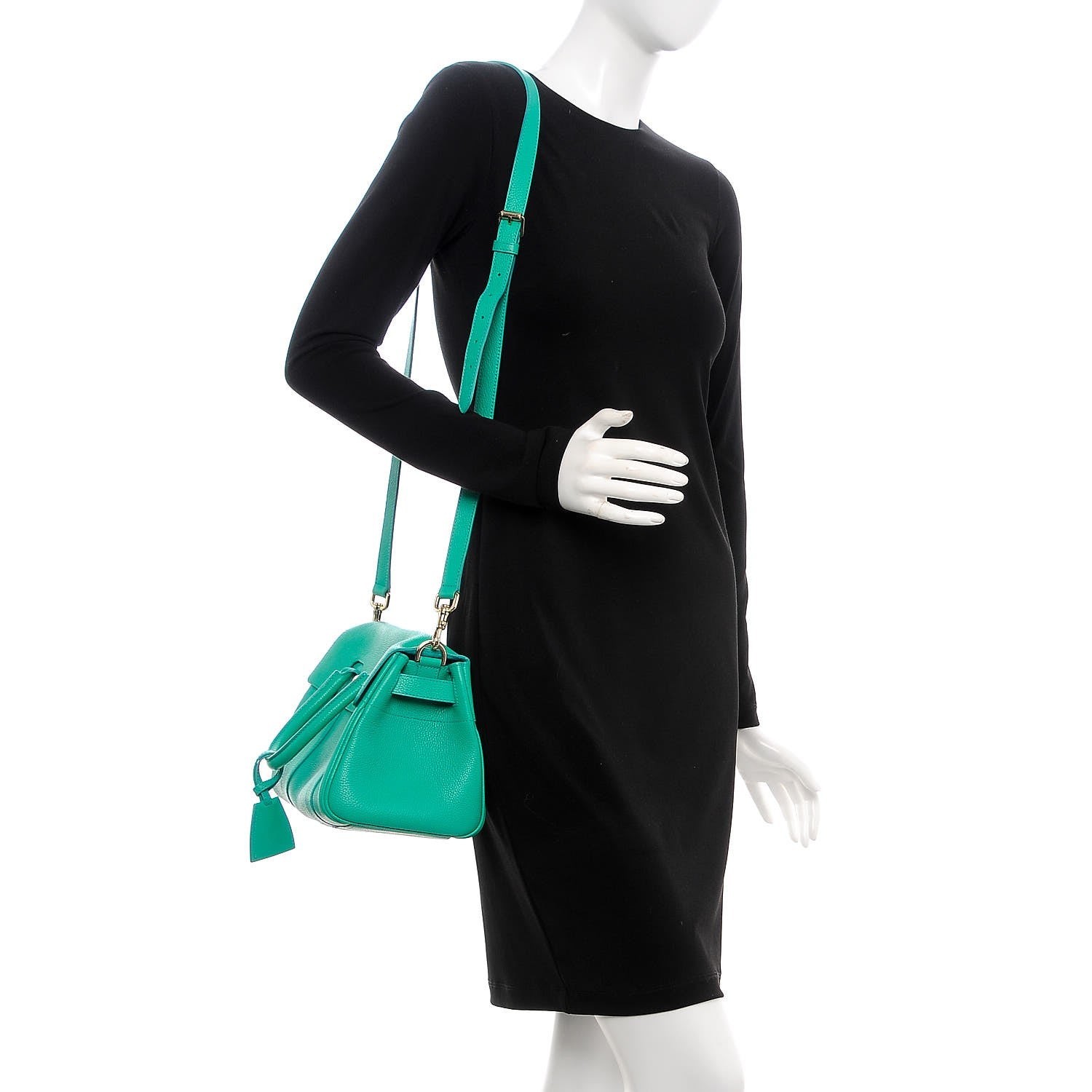 Mulberry Classic Grain Small Bayswater Satchel Aqua Green 2 of 7
