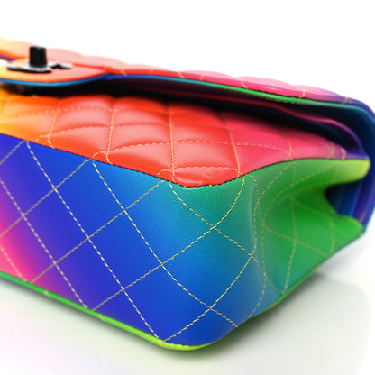 Chanel Calfskin Quilted Medium Rainbow Double Flap Multicolor 10 of 10