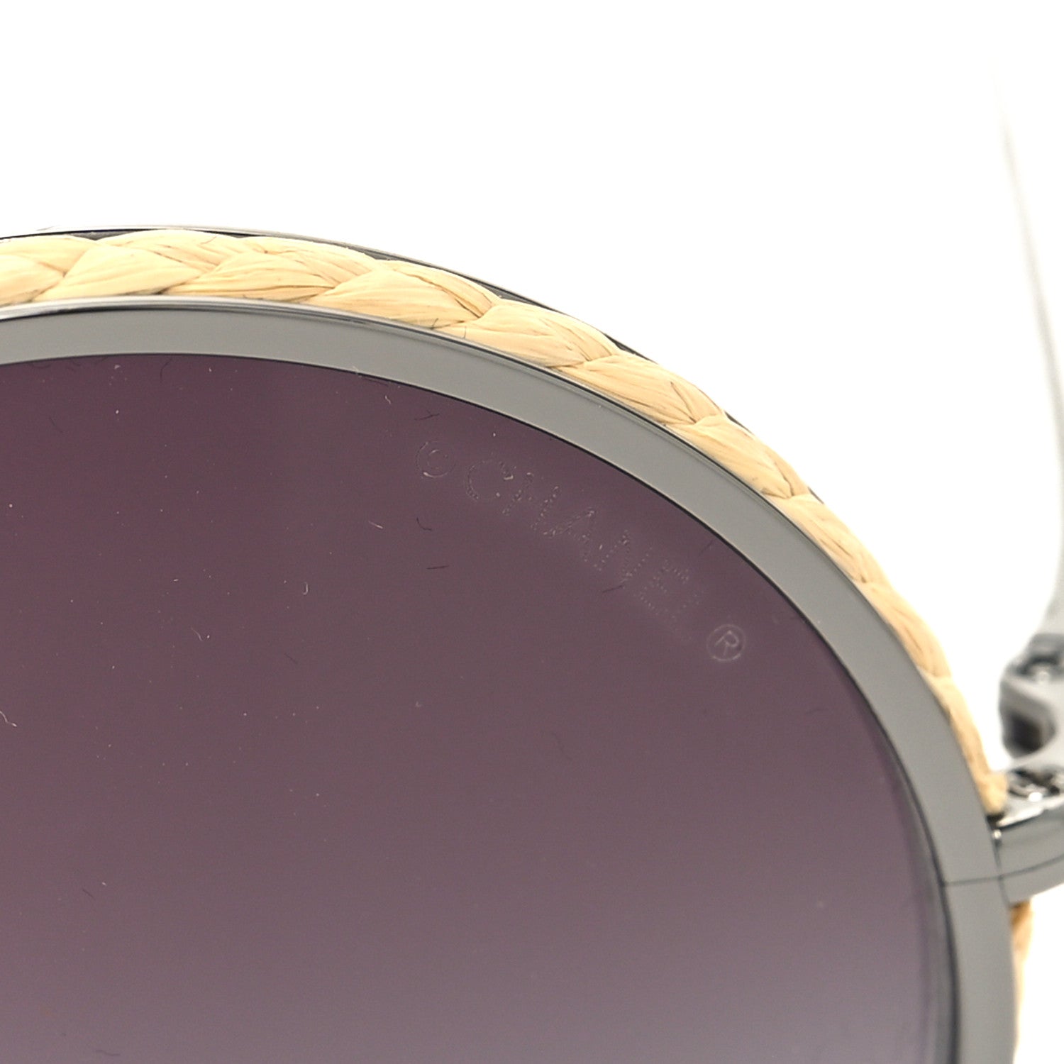 Chanel Metal Raffia Braided Round Sunglasses 4250 Ruthenium 7 of 8