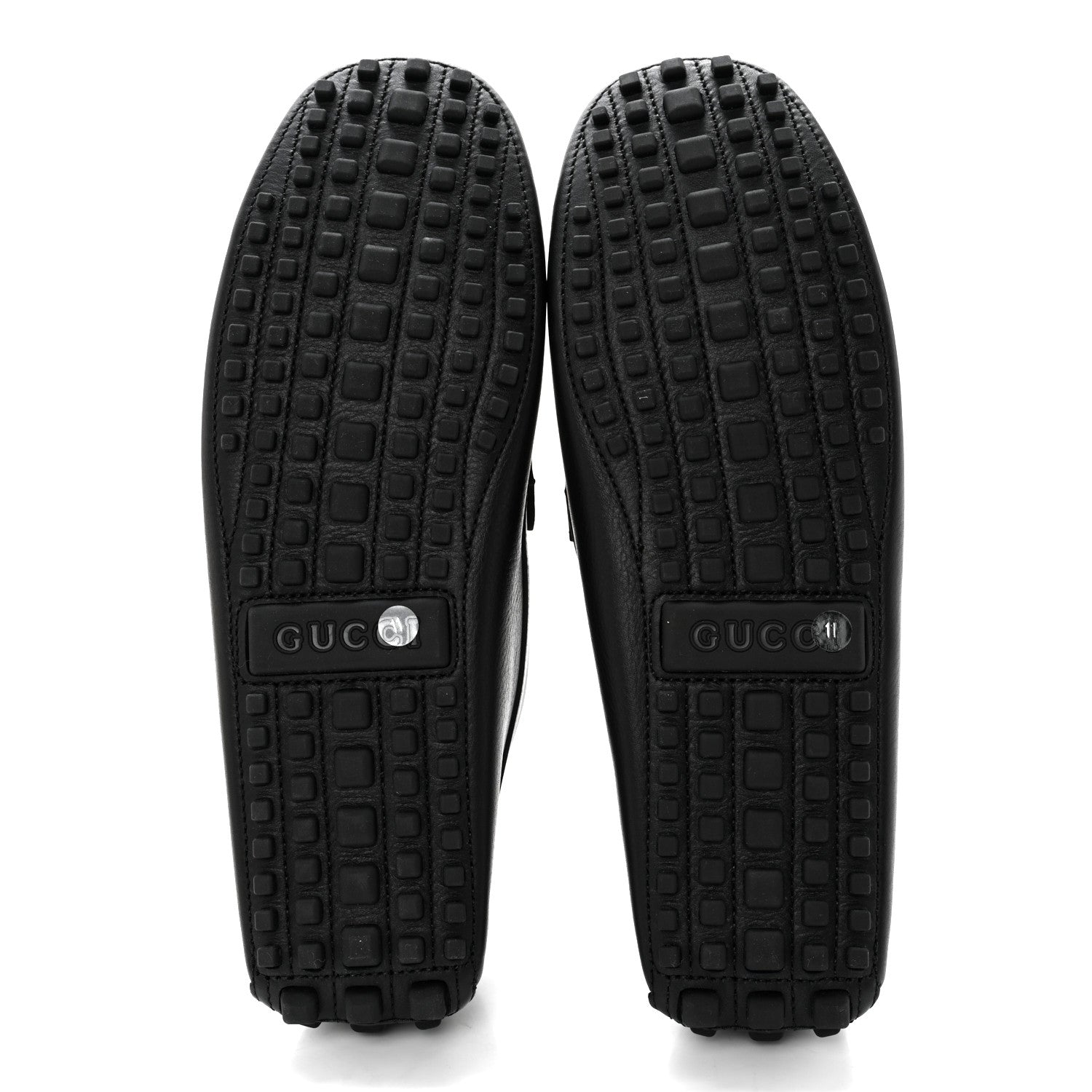 Gucci Soft Clove Calfskin Mens Interlocking G Driver Loafers 11 Black 5 of 10