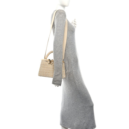 Louis Vuitton Tweed Taurillon Capucines BB Beige 2 of 9