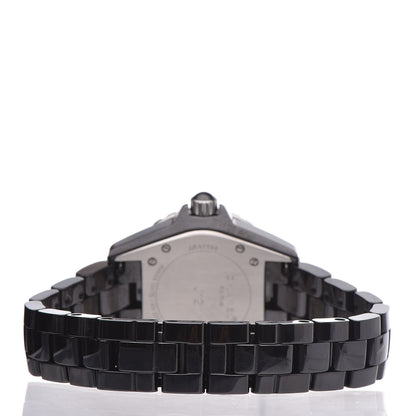 Chanel Stainless Steel Ceramic Diamond Dial 33mm J12 Quartz Watch Black 4 of 7