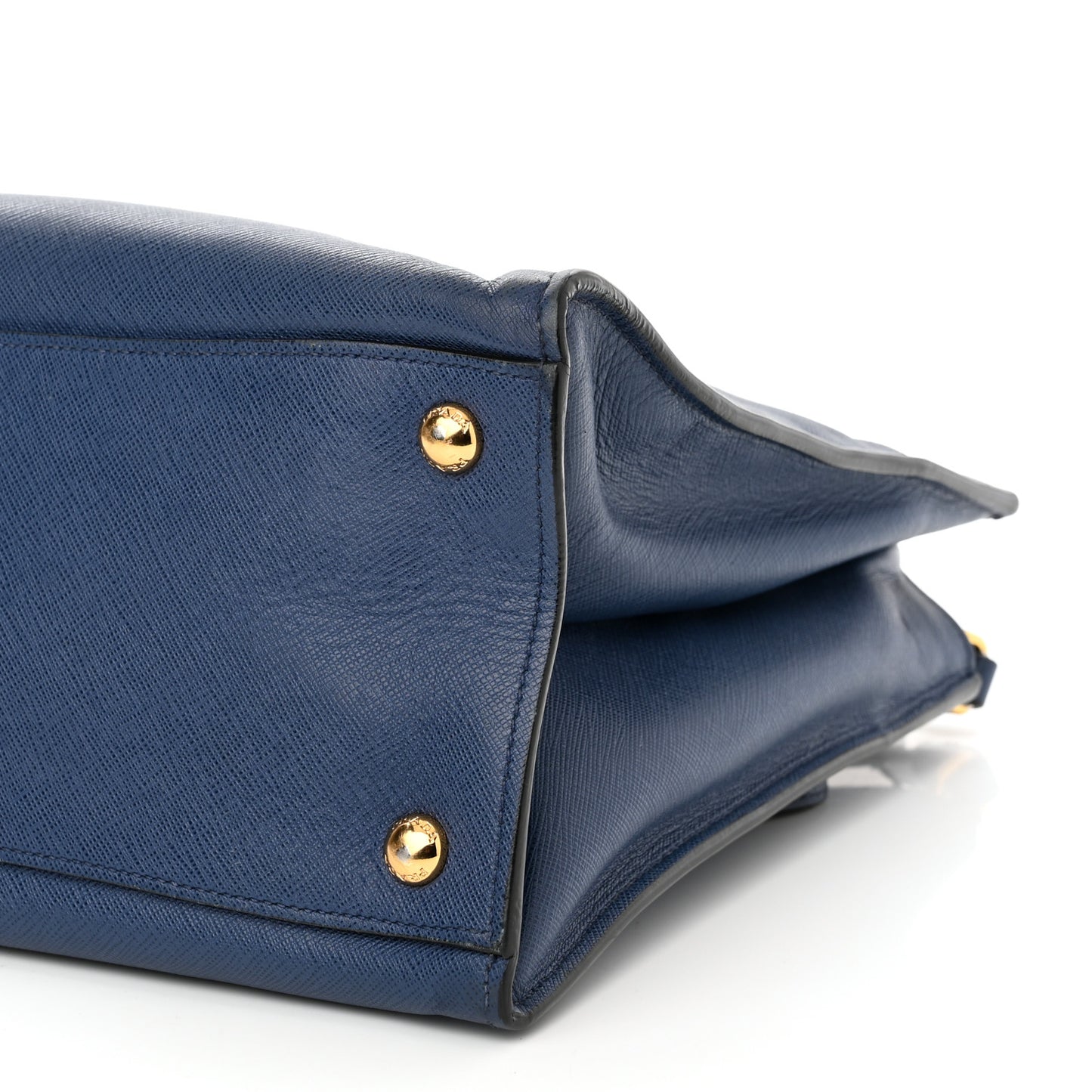 Saffiano Soft Triple Pocket Tote Bluette