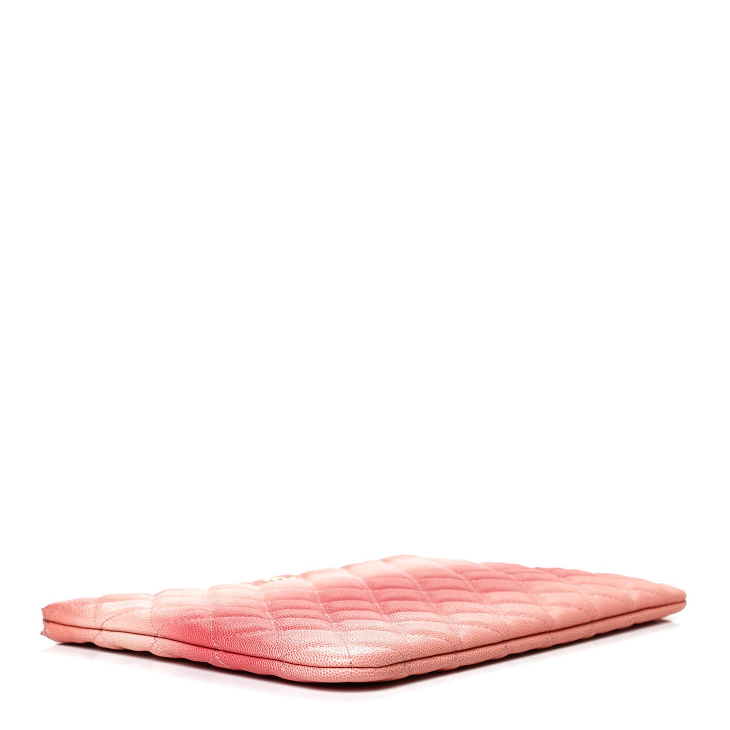 Caviar Quilted Ombre Medium Cosmetic Case Coral