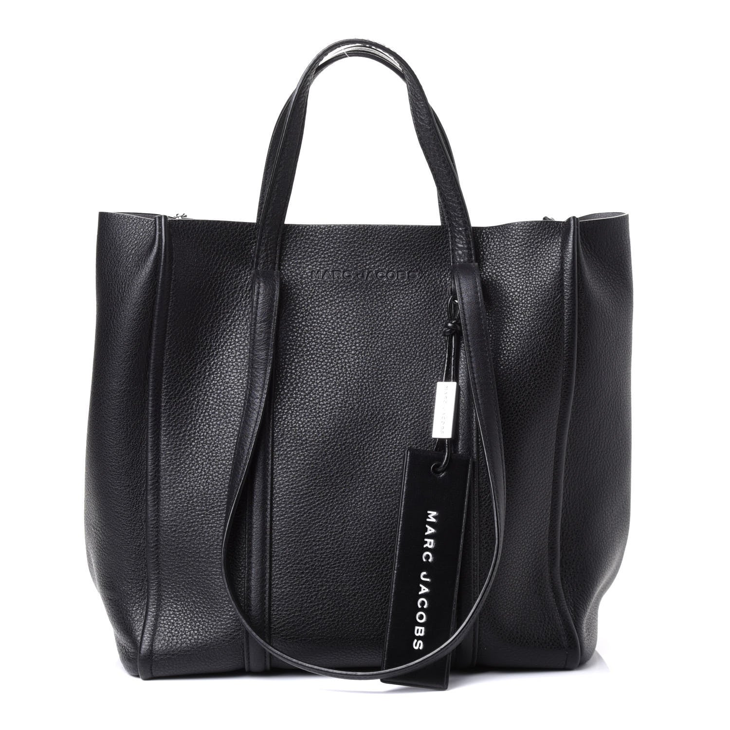 Marc Jacobs Grained Calfskin The Tag Tote Black 1 of 4
