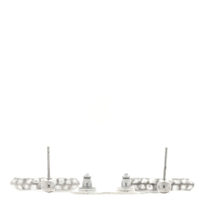Chanel Baguette Crystal CC Drop Earrings Silver 3 of 3