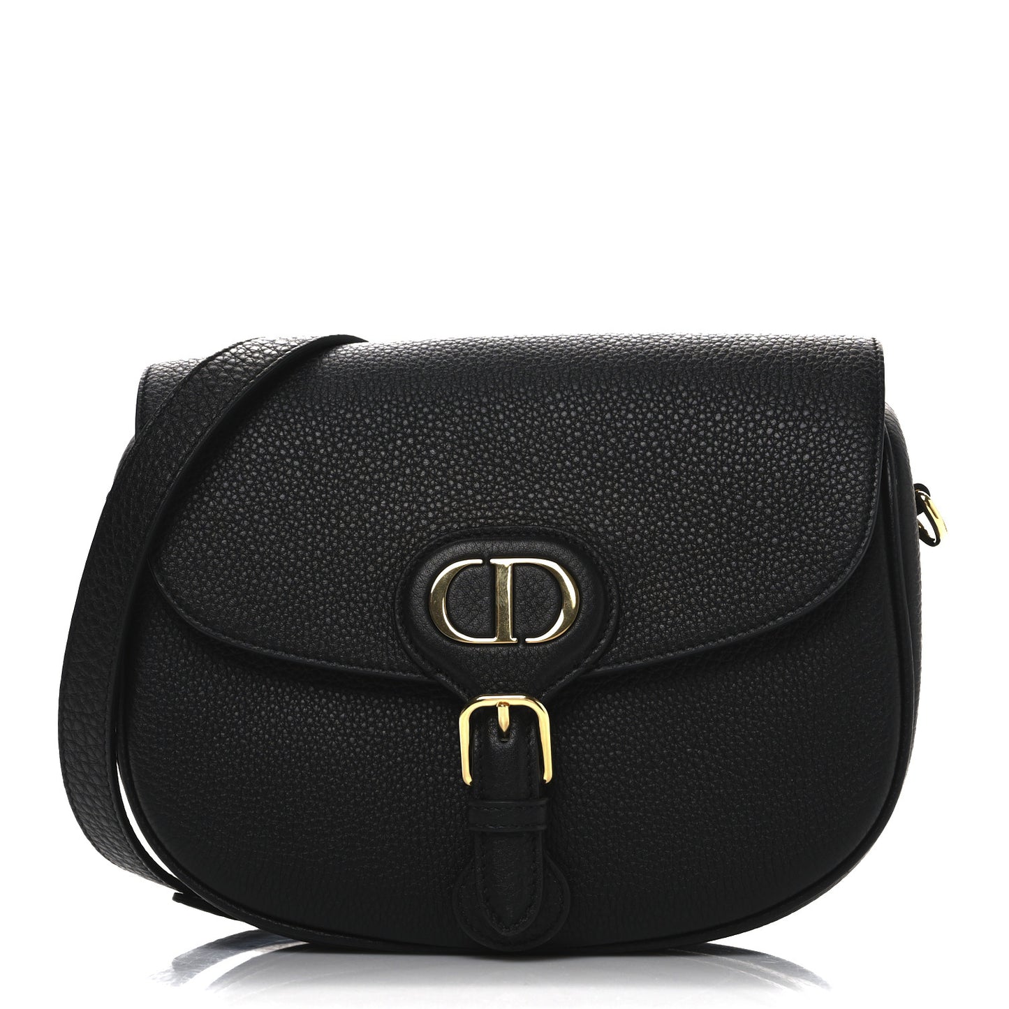 Grained Calfskin Medium Bobby Flap Black