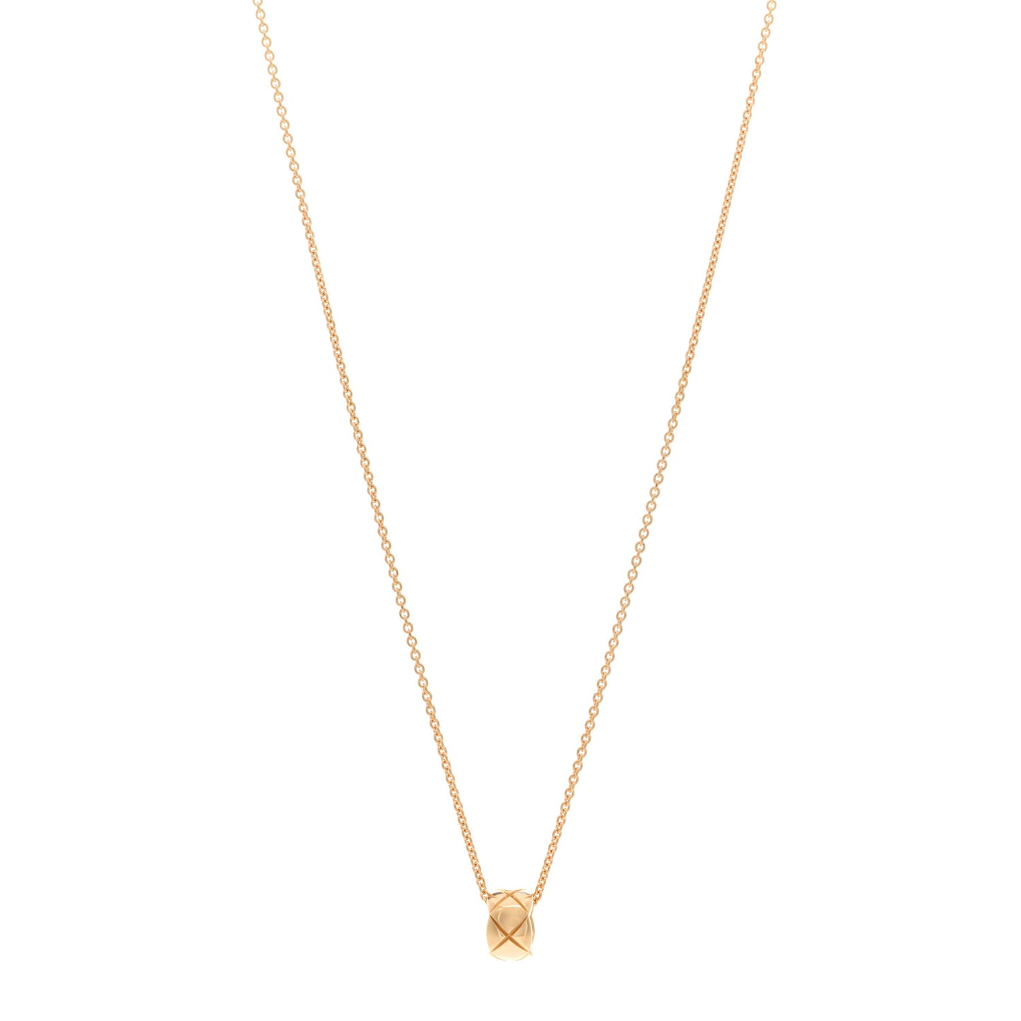 18K Yellow Gold Coco Crush Round Pendant Necklace