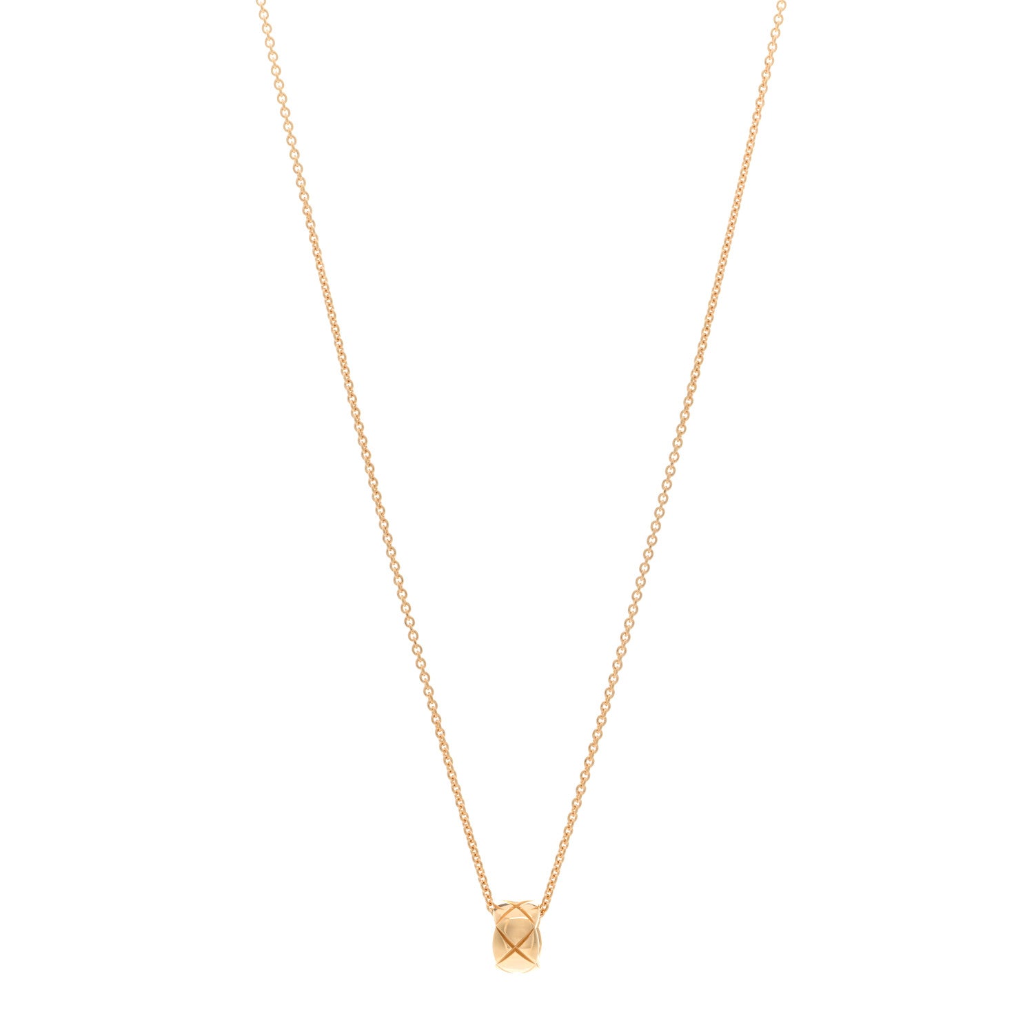 Chanel 18K Yellow Gold Coco Crush Round Pendant Necklace 1 of 5