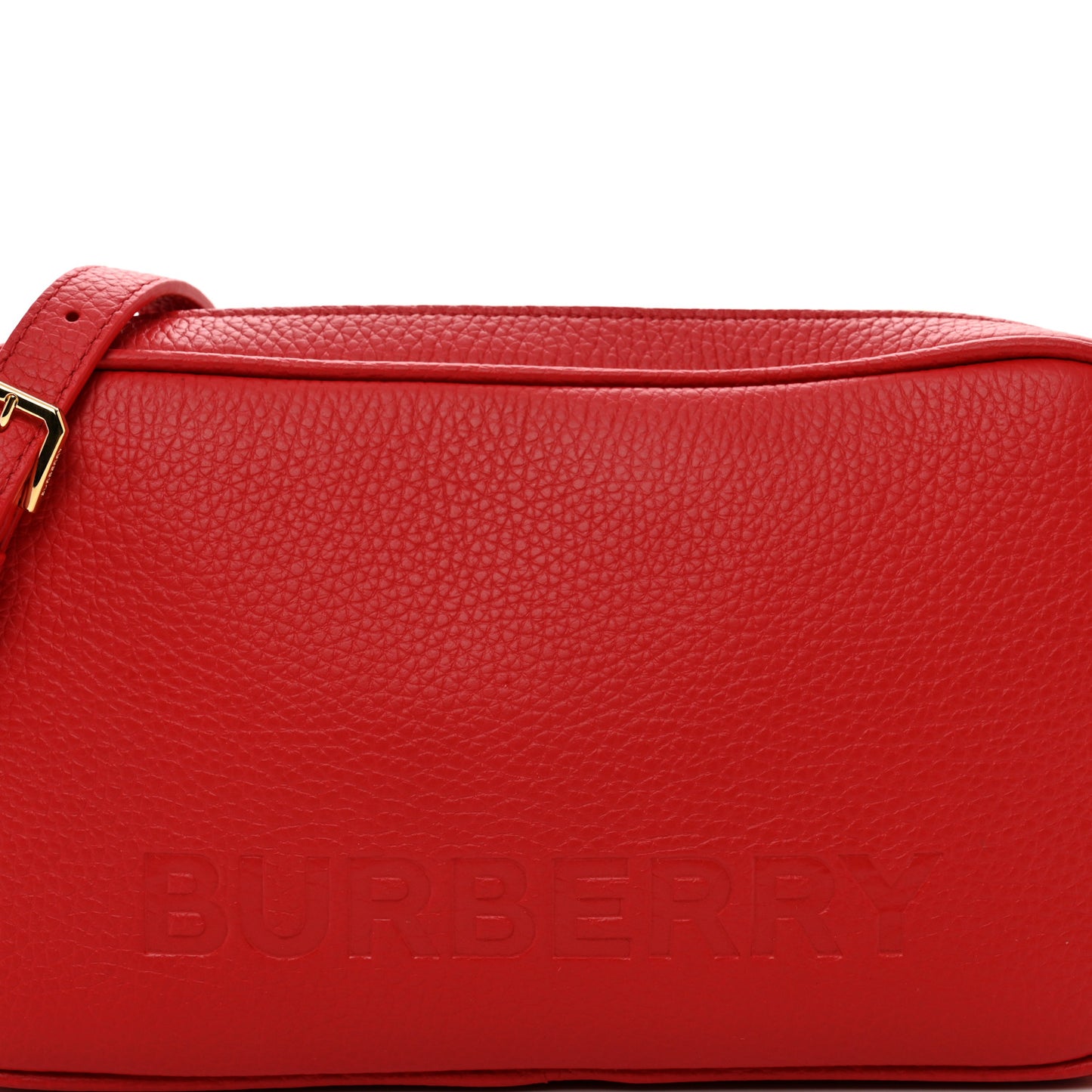 Calfskin Monogram Embossed Elongated Camera Bag Red