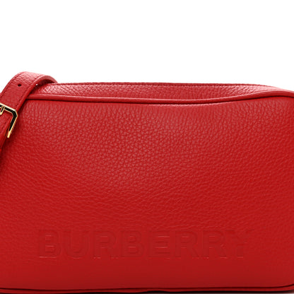 Burberry Calfskin Monogram Embossed Elongated Camera Bag Red 5 of 9