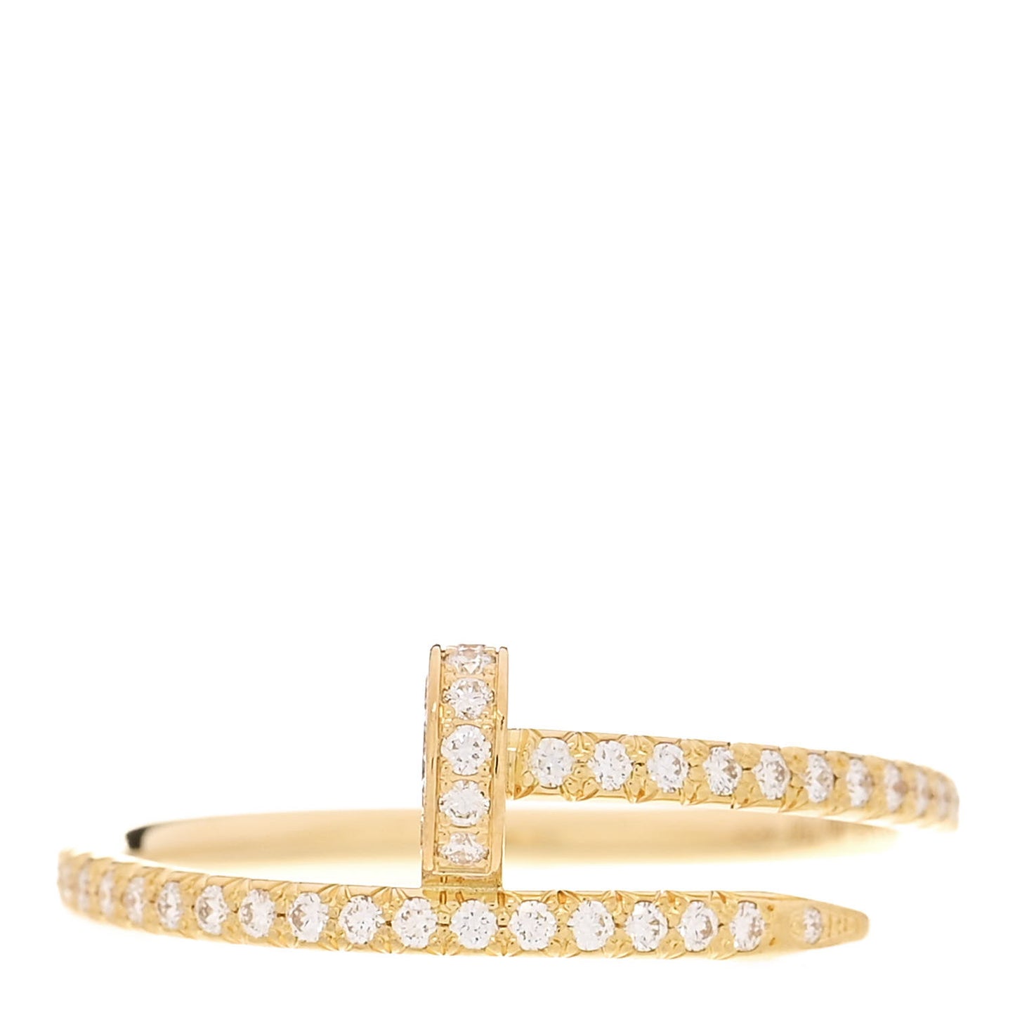 18K Yellow Gold Diamond Juste Un Clou Paved Ring 59 8.75