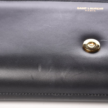 Saint Laurent Calfskin Lutetia Flap Clutch Black 8 of 13