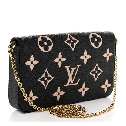 Louis Vuitton Empreinte Monogram Giant Felicie Pochette  Black Beige 3 of 10