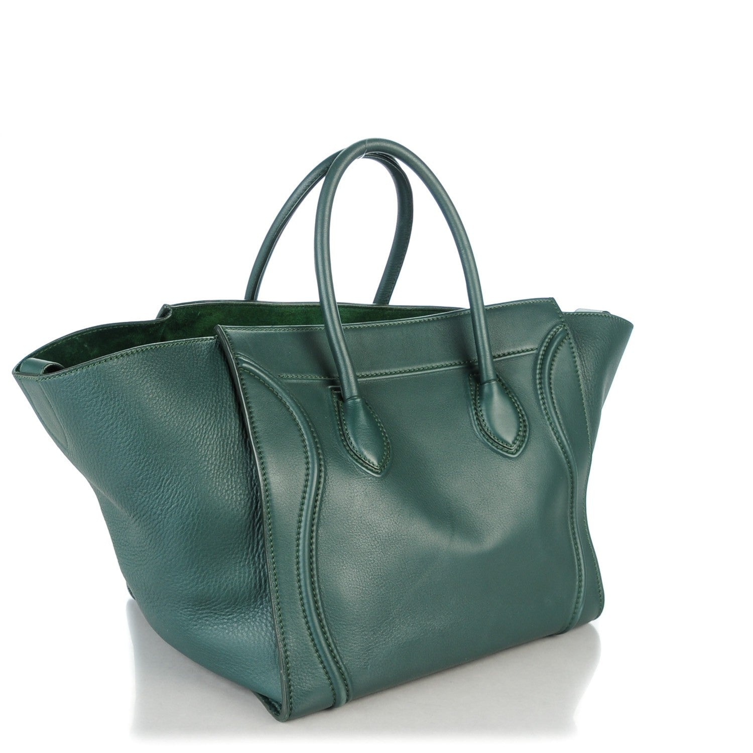 Celine Supple Calfskin Medium Phantom Luggage Bottle Green 3 of 9