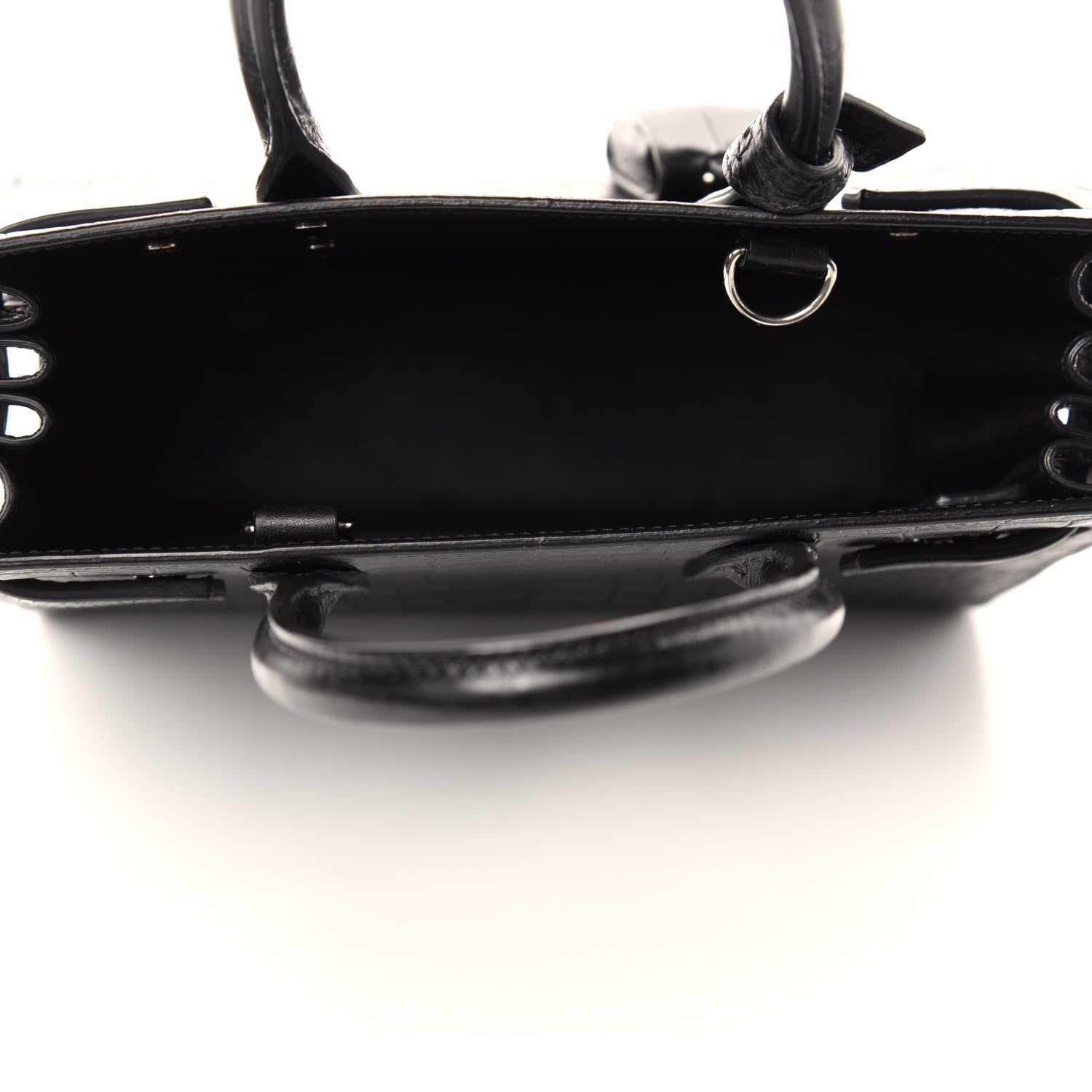 Saint Laurent Calfskin Crocodile Embossed Nano Sac De Jour Black 6 of 11