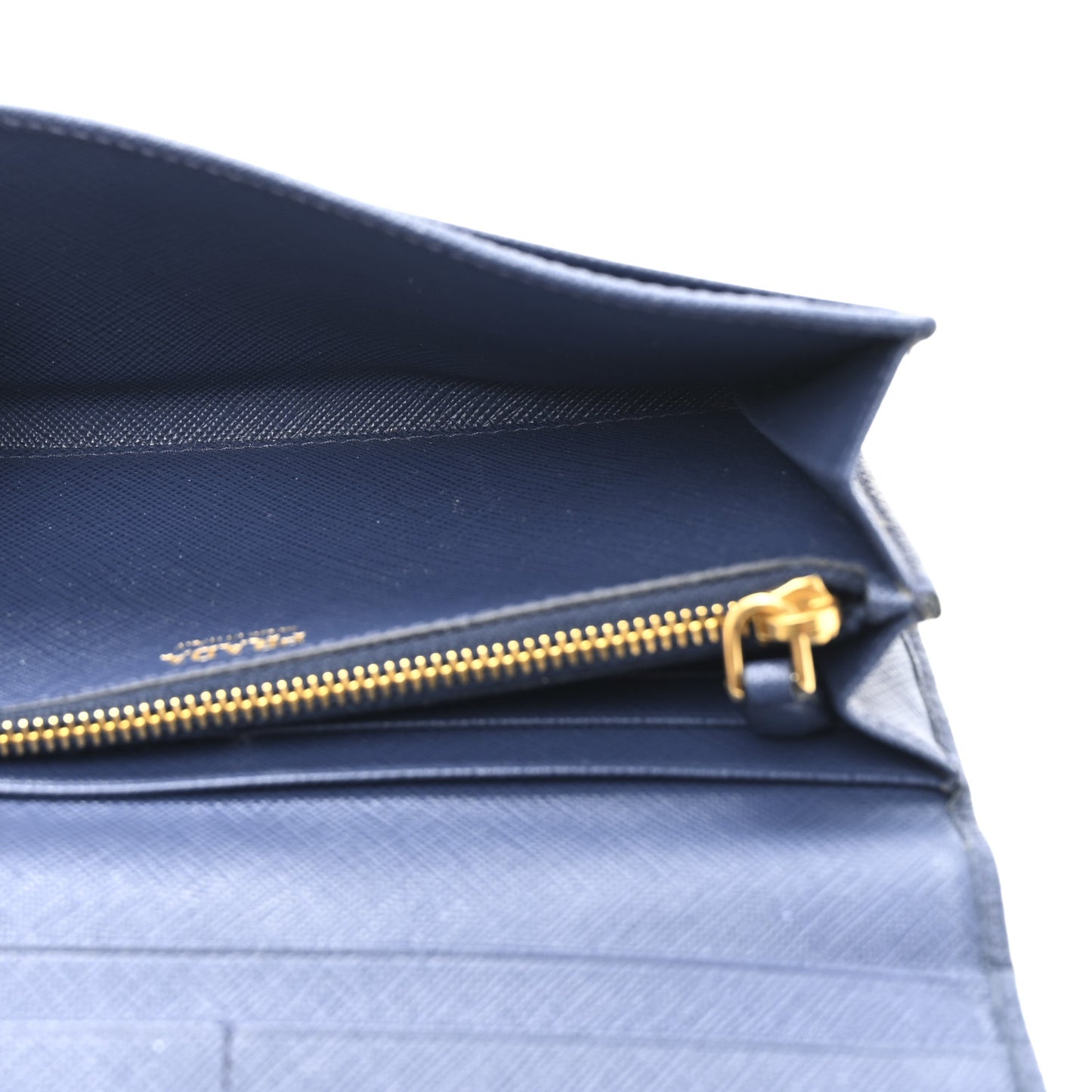 Saffiano Metal Continental Flap Travel Wallet Bluette