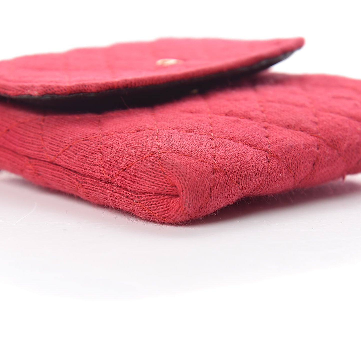 Knit Quilted Pouch Necklace Red