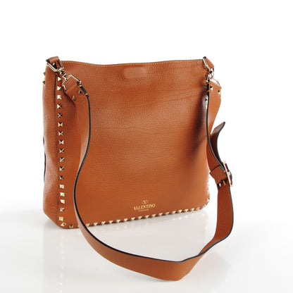 Valentino Garavani Pebbled Calfskin Large Rockstud Flip-Lock Messenger Bag Light Cuir 3 of 8