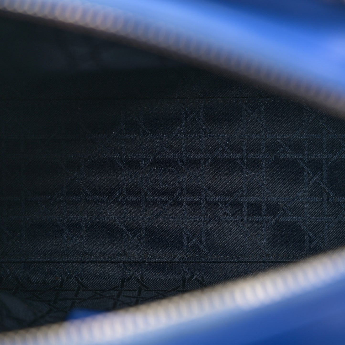 Lambskin Cannage Medium Lady Dior Blue Persan