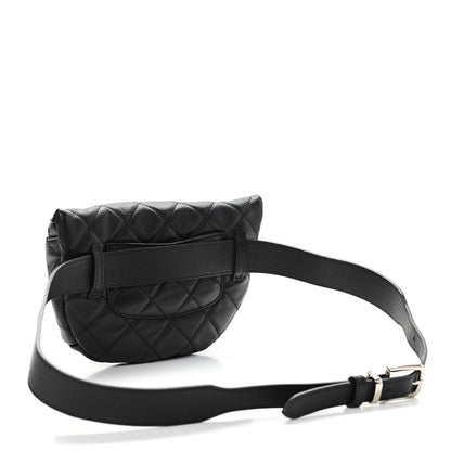 Chanel Grained Calfskin Quilted Waist Belt Bag Black 3 of 10