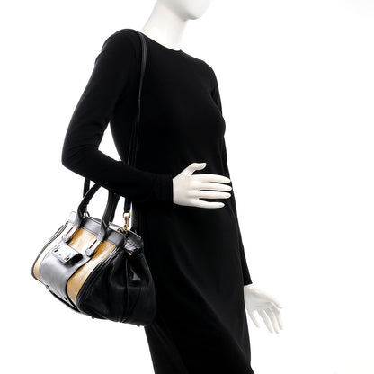 Chloe Python Calfskin Medium Alice Satchel Yellow Black 3 of 8