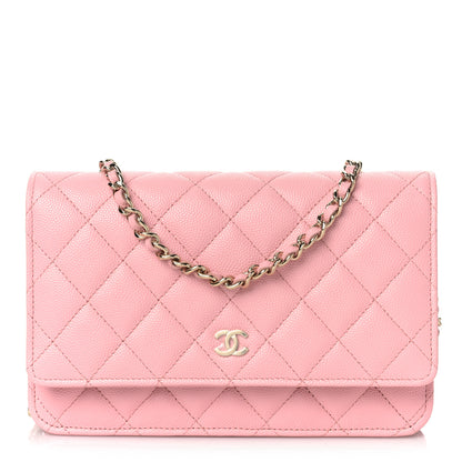 Chanel Caviar Quilted Wallet on Chain WOC Light Pink 1 of 9