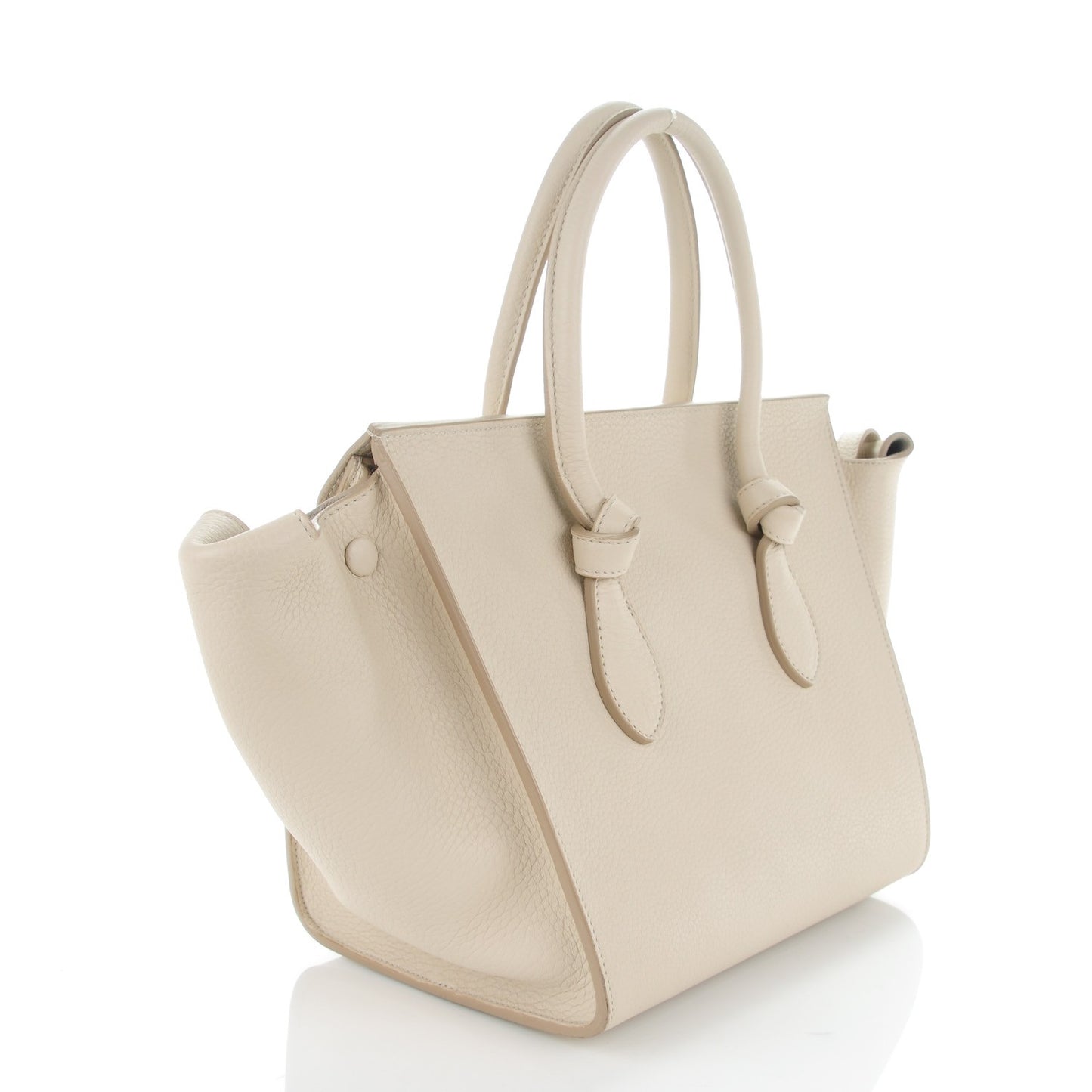 Crisped Calfskin Mini Tie Knot Tote Light Taupe