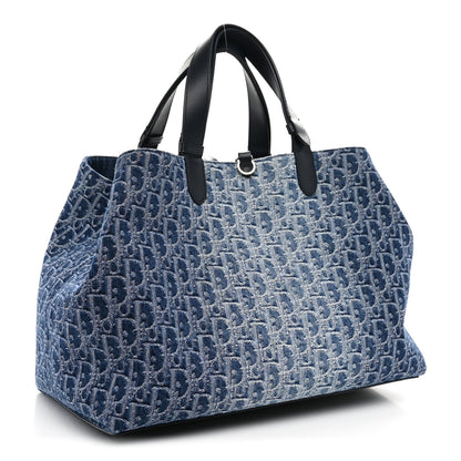 Christian Dior DIOR Denim Jacquard Oblique Large Toujours Blue 4 of 11