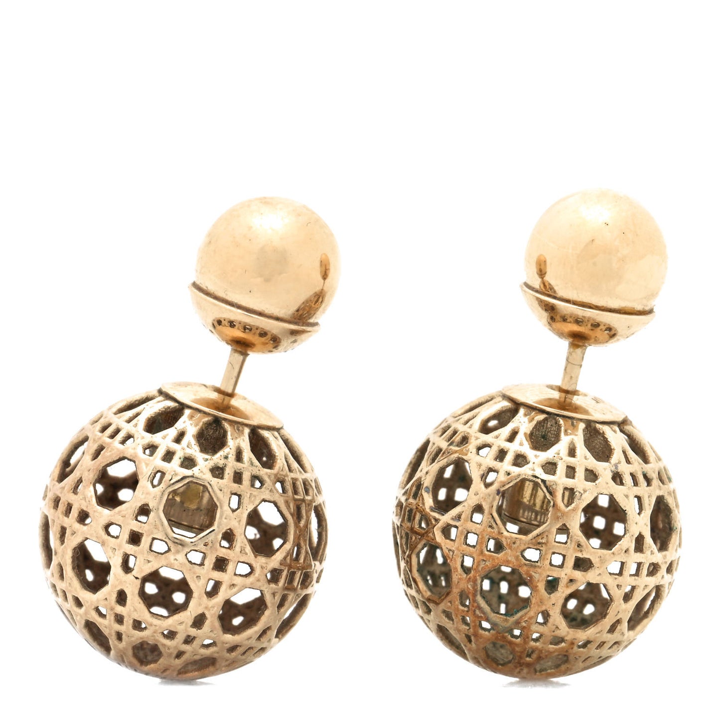 Cannage Mise En Dior Tribal Earrings Gold