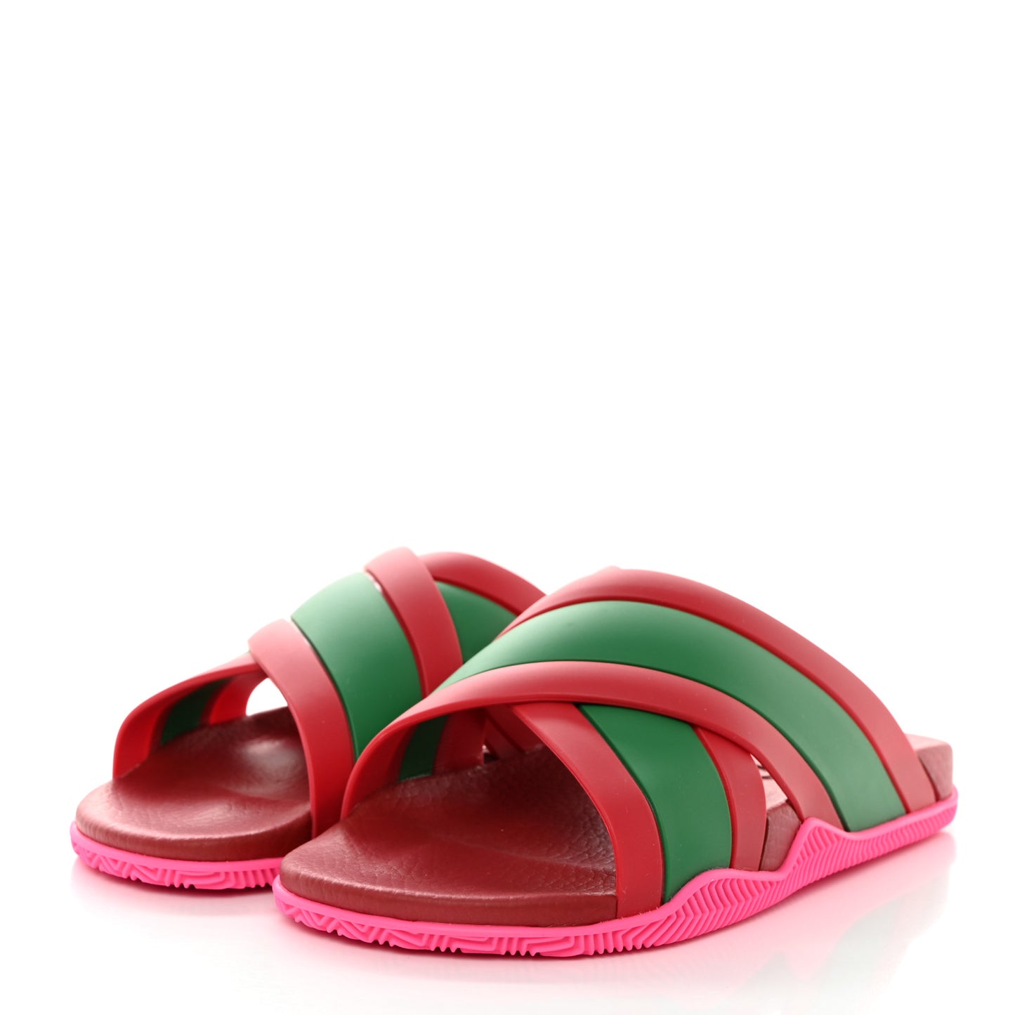 Rubber Web Womens Criss Cross Slide Sandals 39 Coral New Shamarock