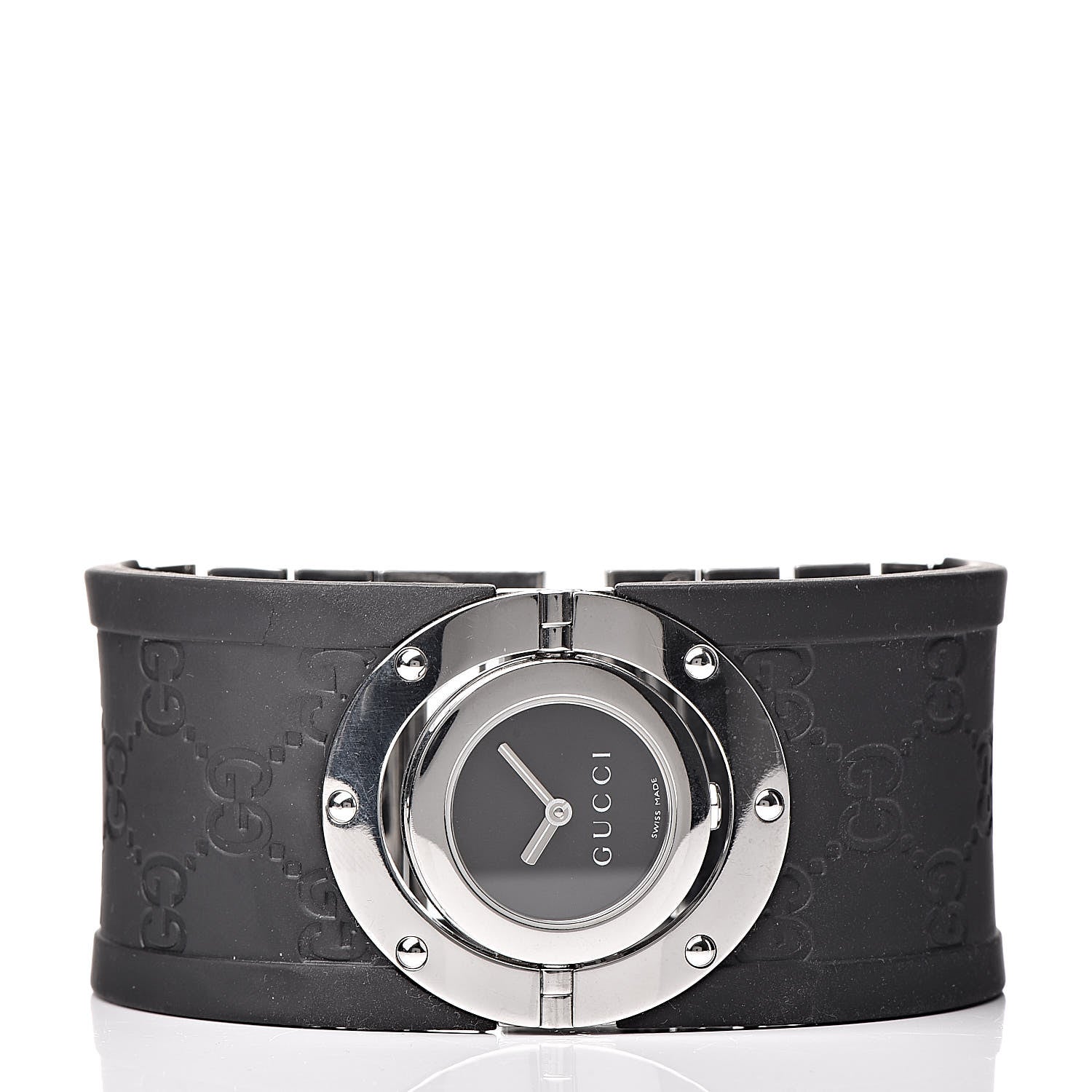 Gucci Stainless Steel Rubber 33mm Twirl Quartz Watch Black 3 of 7
