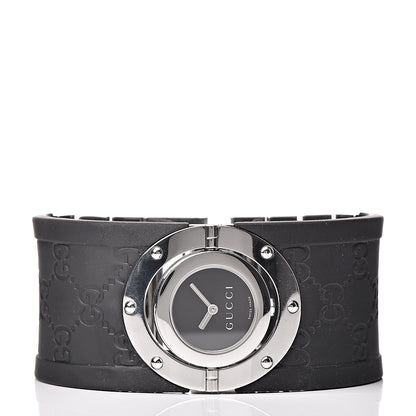 Gucci Stainless Steel Rubber 33mm Twirl Quartz Watch Black 3 of 7