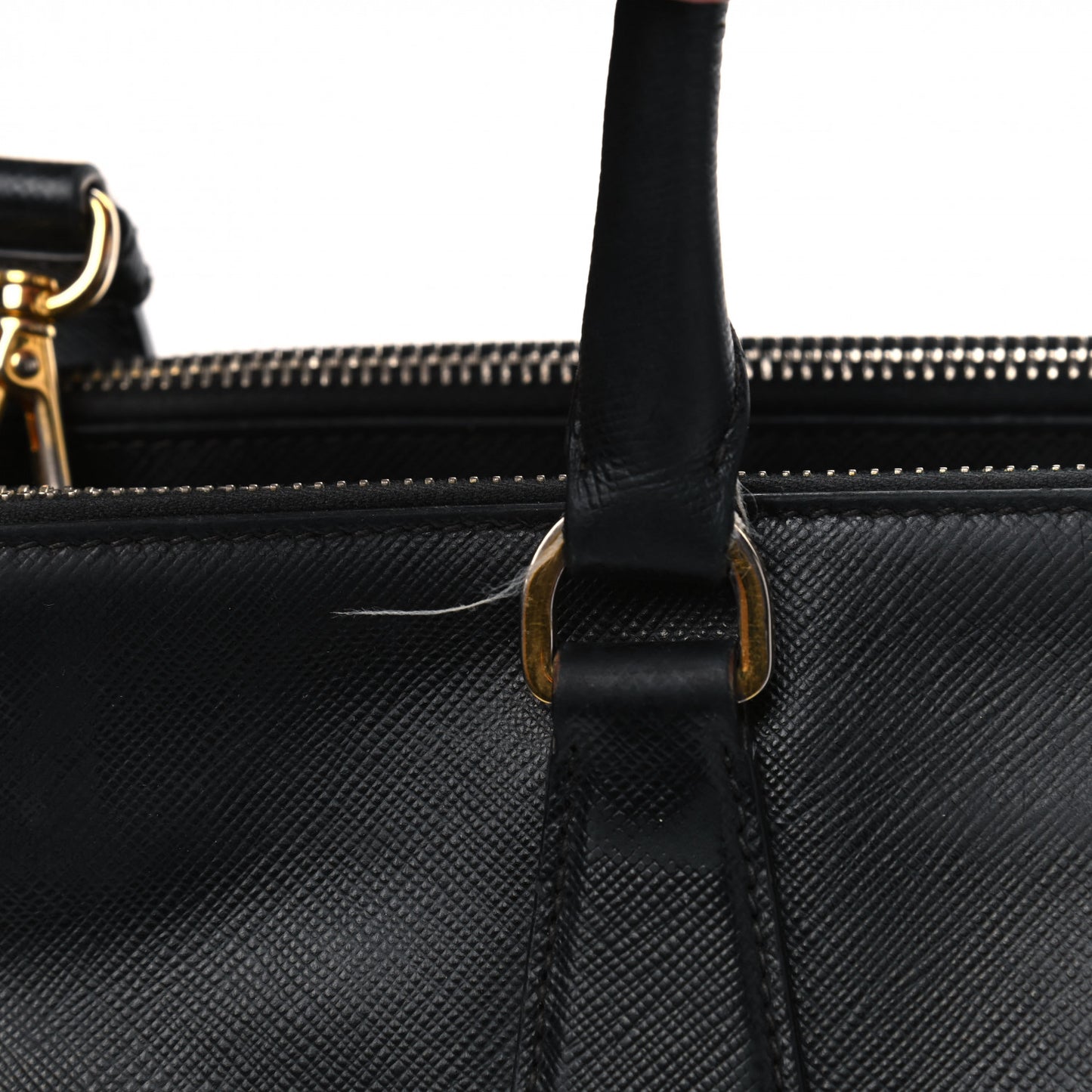 Saffiano Medium Galleria Double Zip Tote Black