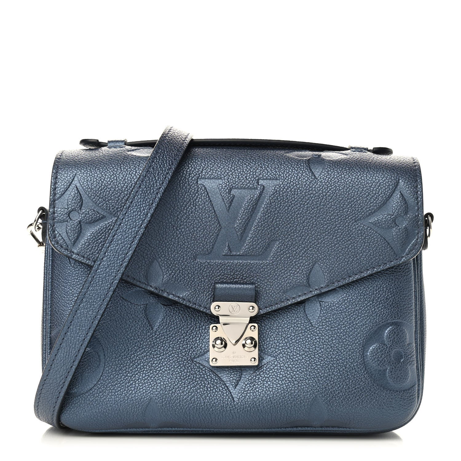 Louis Vuitton Metallic Empreinte Monogram Giant Pochette Metis Navy Nacre 1 of 8