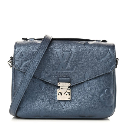 Louis Vuitton Metallic Empreinte Monogram Giant Pochette Metis Navy Nacre 1 of 8