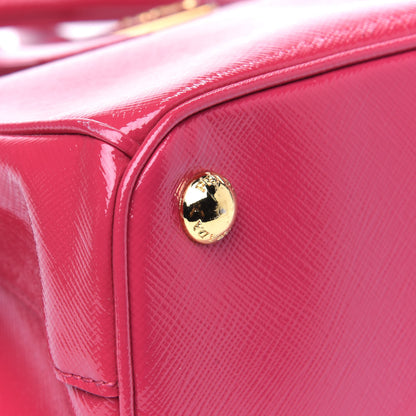 Prada Saffiano Vernice Mini Galleria Double Zip Tote Peonia 10 of 18