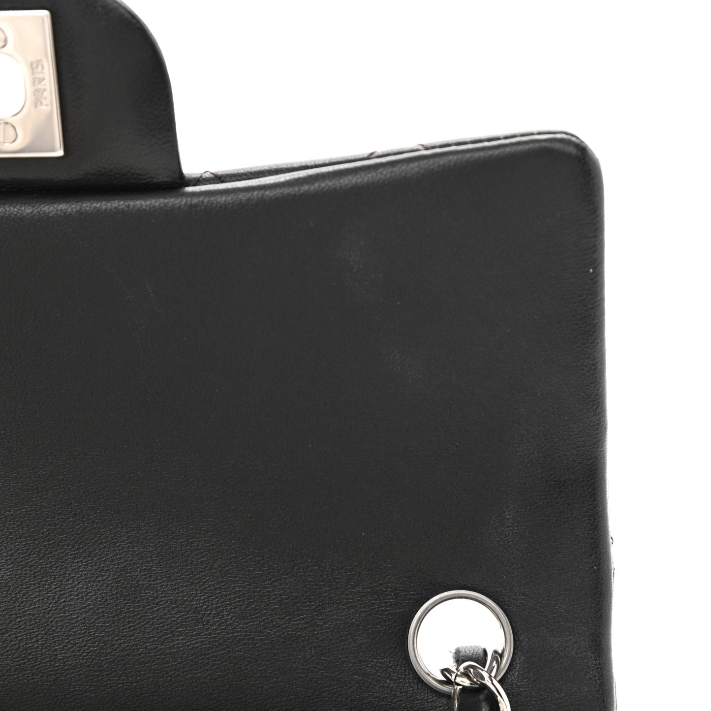 Lambskin Quilted Mini Rectangular Flap Black