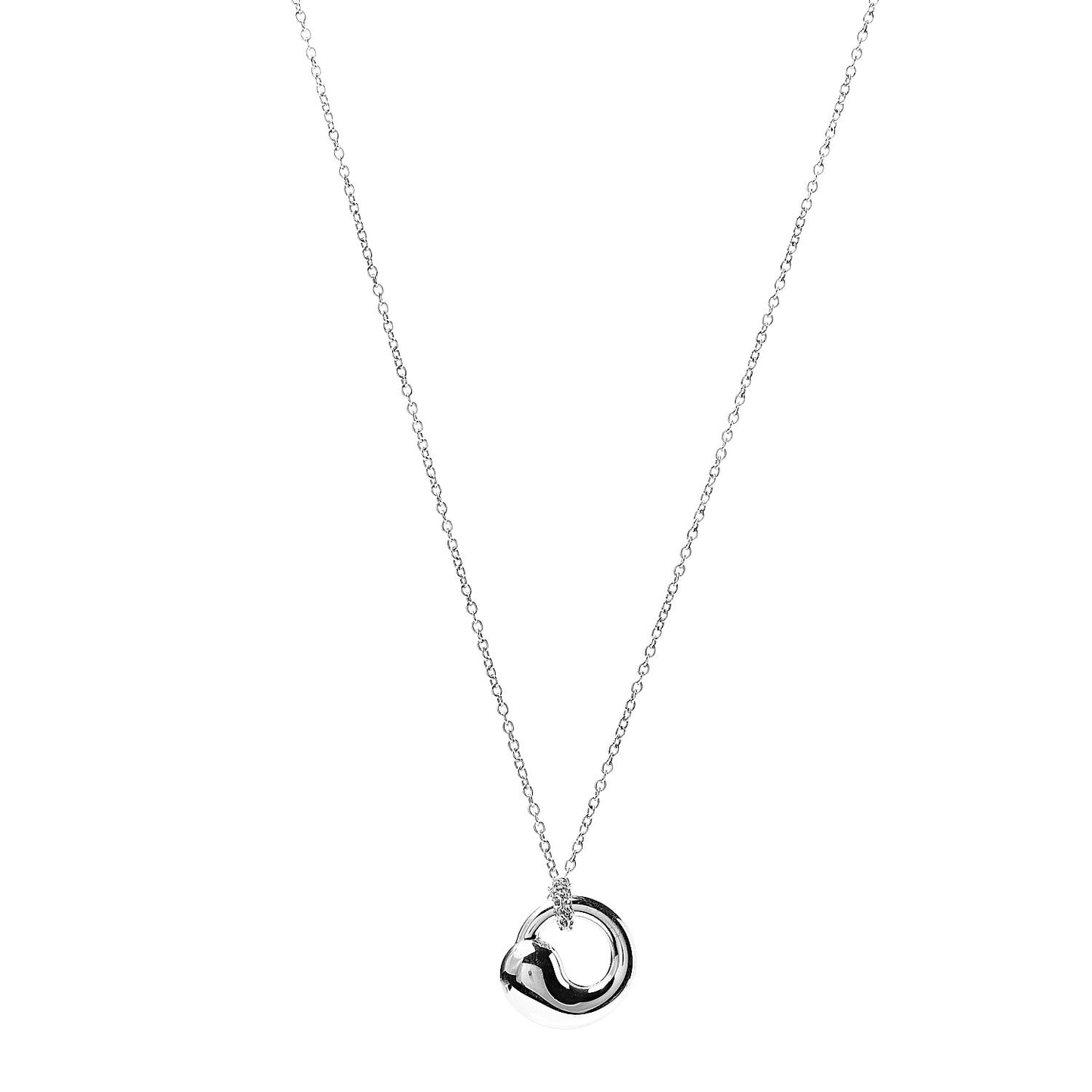 Sterling Silver 12mm Elsa Peretti Eternal Circle Pendant Necklace