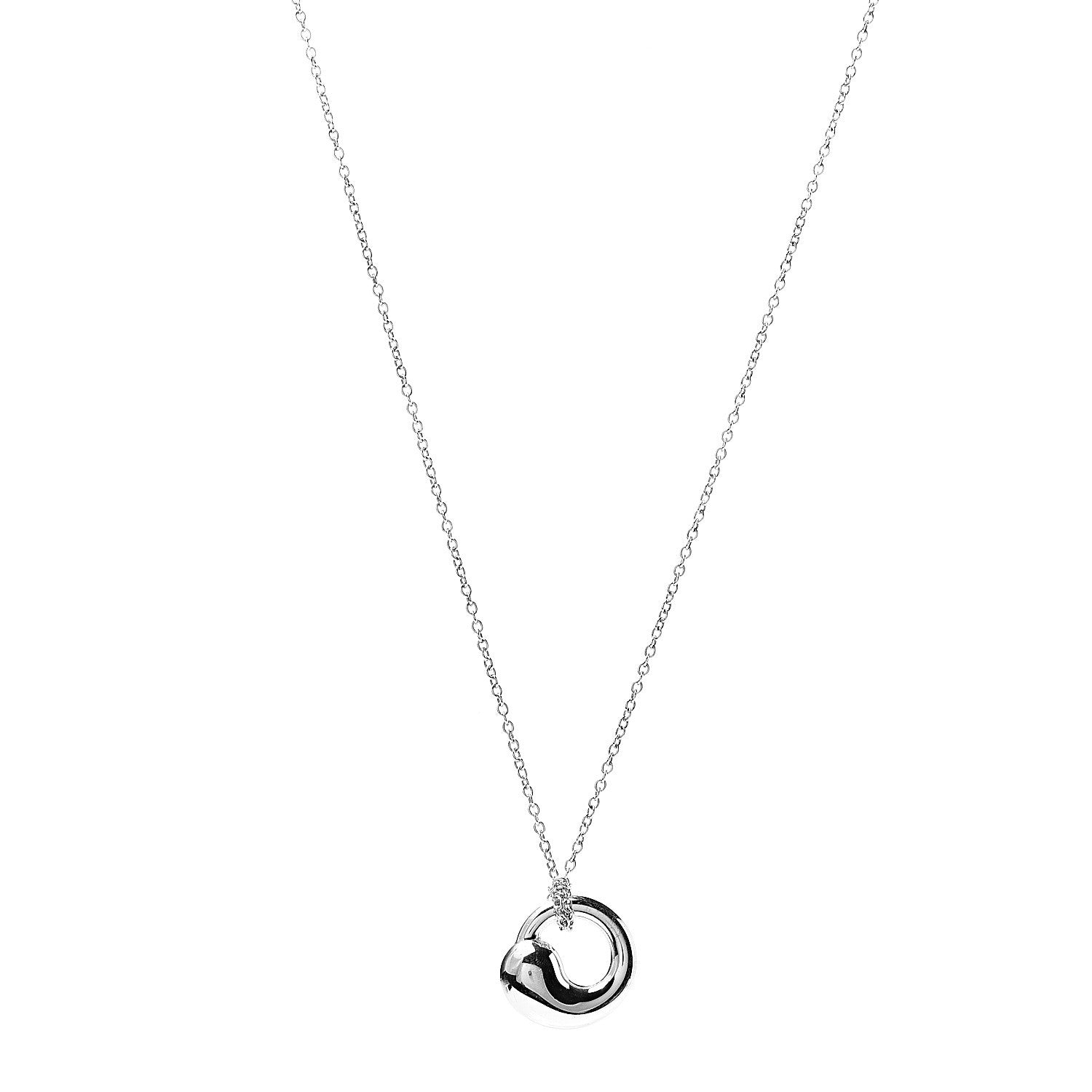 Tiffany Sterling Silver 12mm Elsa Peretti Eternal Circle Pendant Necklace 1 of 5
