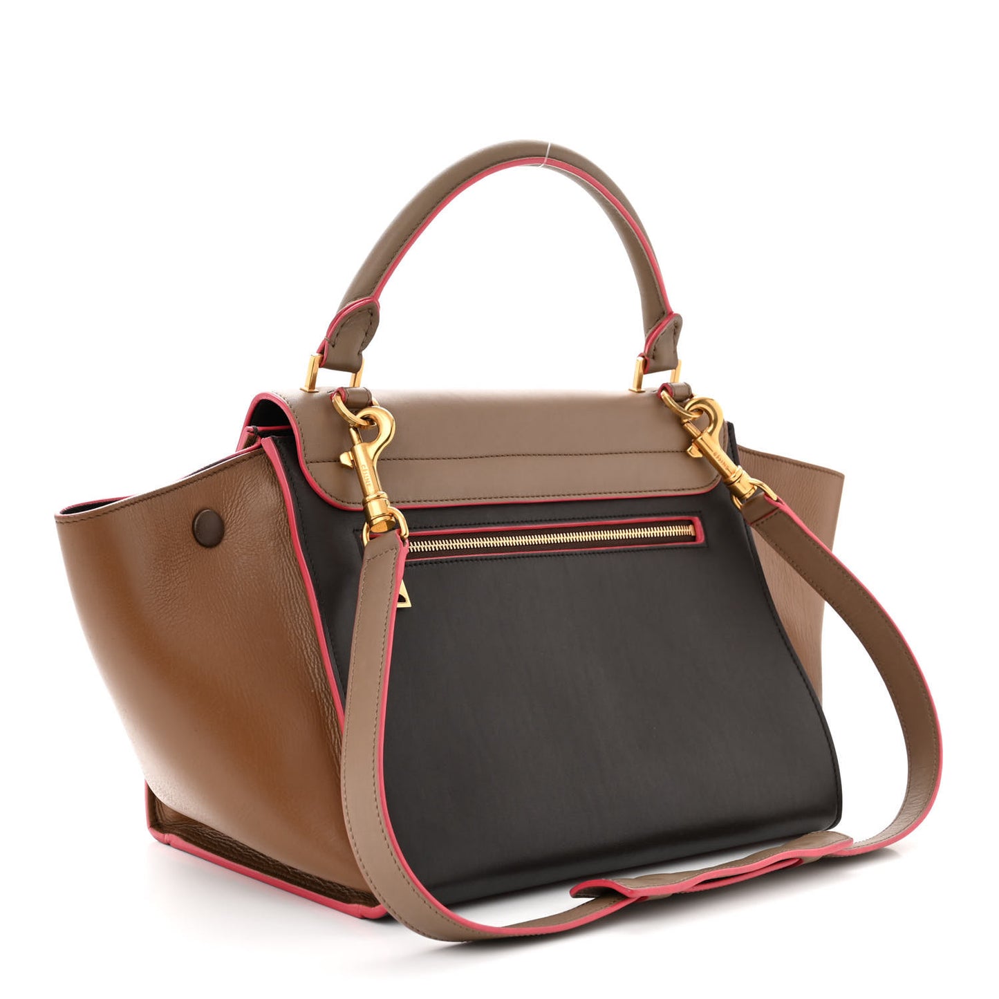 Calfskin Small Tri-Color Trapeze Taupe