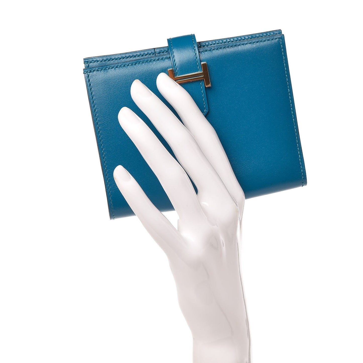Tadelakt Bearn Compact Wallet Bleu Izmir